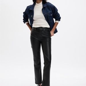 Gap, vintage, slim, high-rise, vegan, leather pants